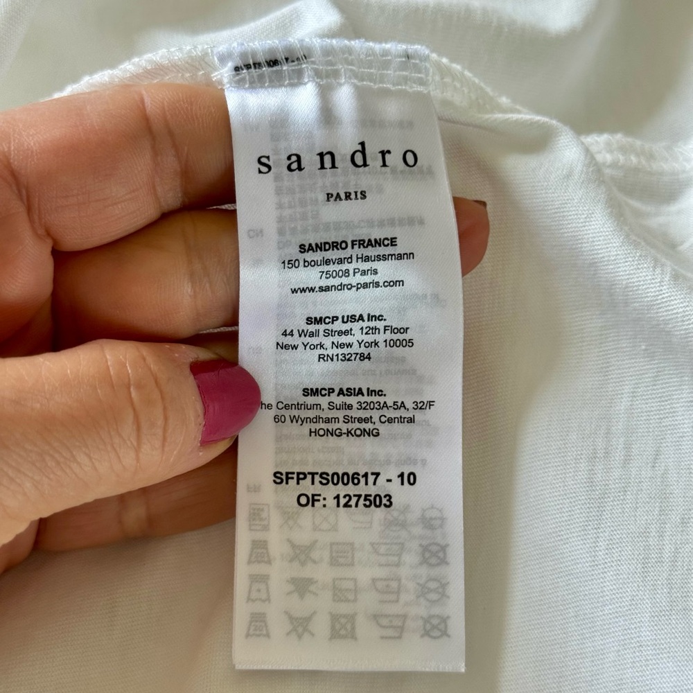 Sandro Paris White Embellished Lace Trim T-Shirt
Sz 2 - Picture 4 of 4